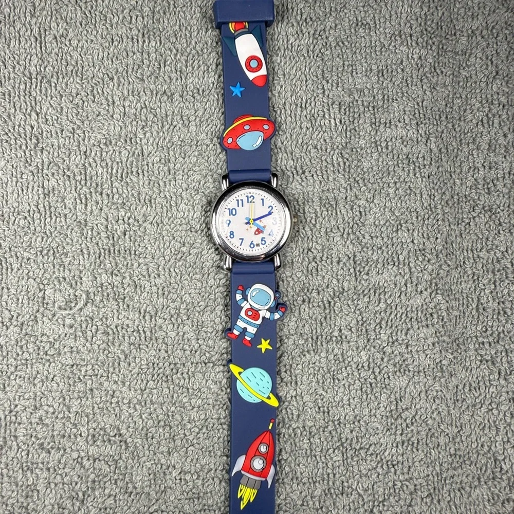 Blue and Silver Learning Toy with Space Theme